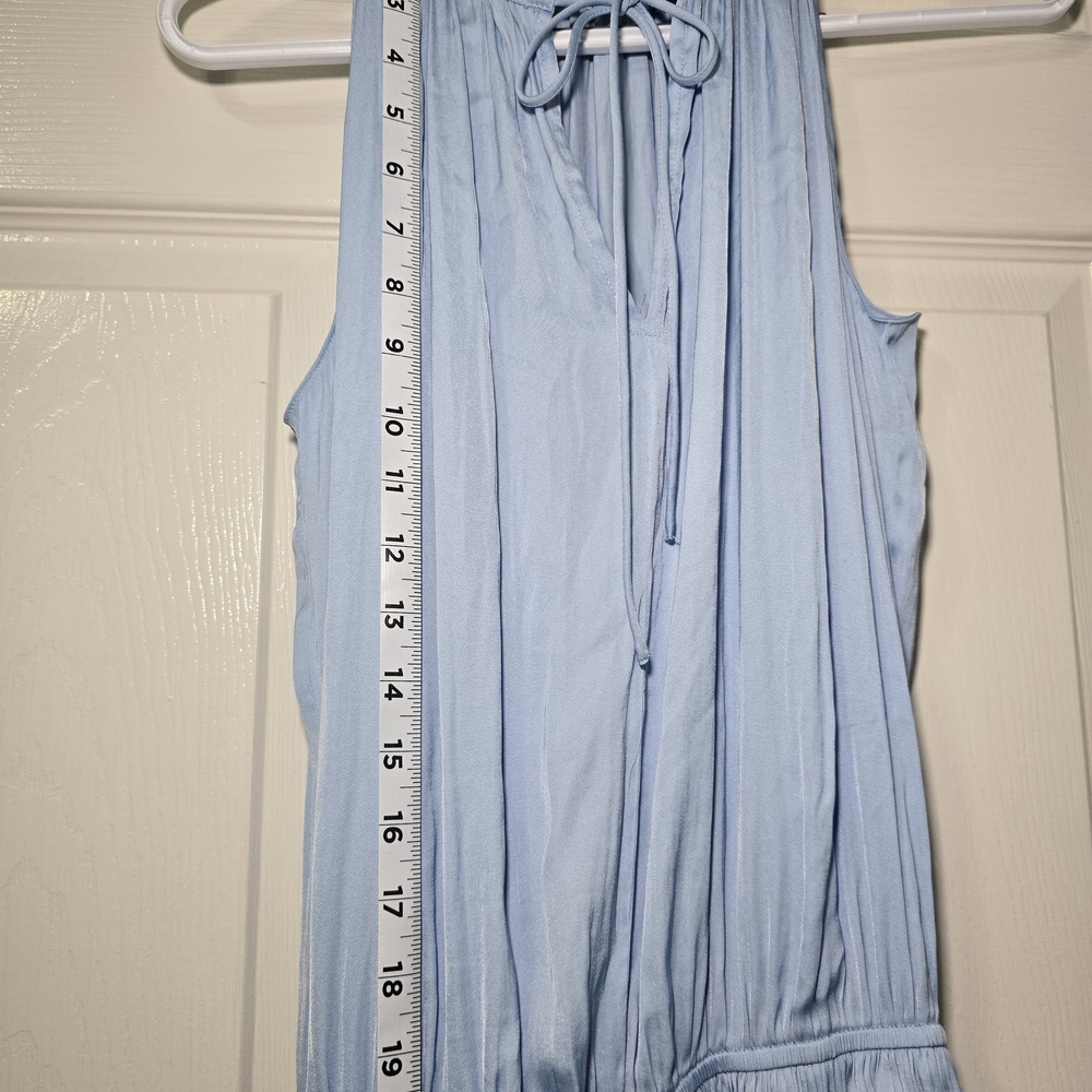 Current Air Blue Pleated Halter Midi Sundress - Picture 5 of 9